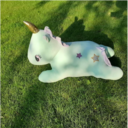 Большой мятный единорог с золотым рогом для обнимашек 