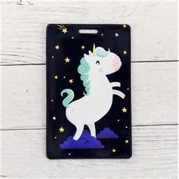 Чехол для бейджа и карточек «Единорог в облаках»