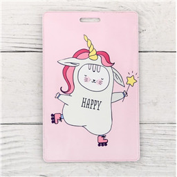 Чехол для бейджа и карточек «Кот-единорог»