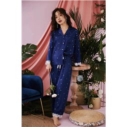 Пижама шелковая с длинным рукавом Strawberry