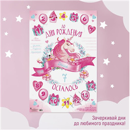 Плакат Единорог Ожидание дня рождения
