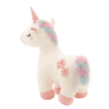 Плюшевый единорог с цветочком белый