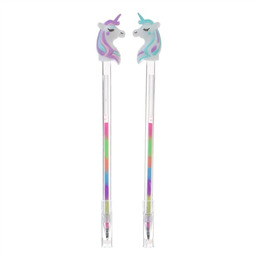 Ручка гелевая-прикол МИКС Единорог, стержень многоцветный   4519078