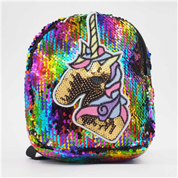 Рюкзак с пайетками радужный единорог