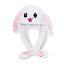 Шапка с двигающимися ушками Белый заяц