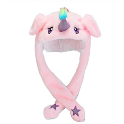 Шапка с двигающимися ушками единорог розовая