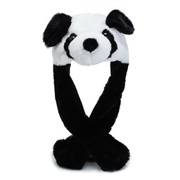 Шапка с двигающимися ушками светящаяся панда